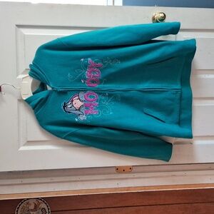 Disney woman size 3X ( 22/24W) green zipper up hooded fleece